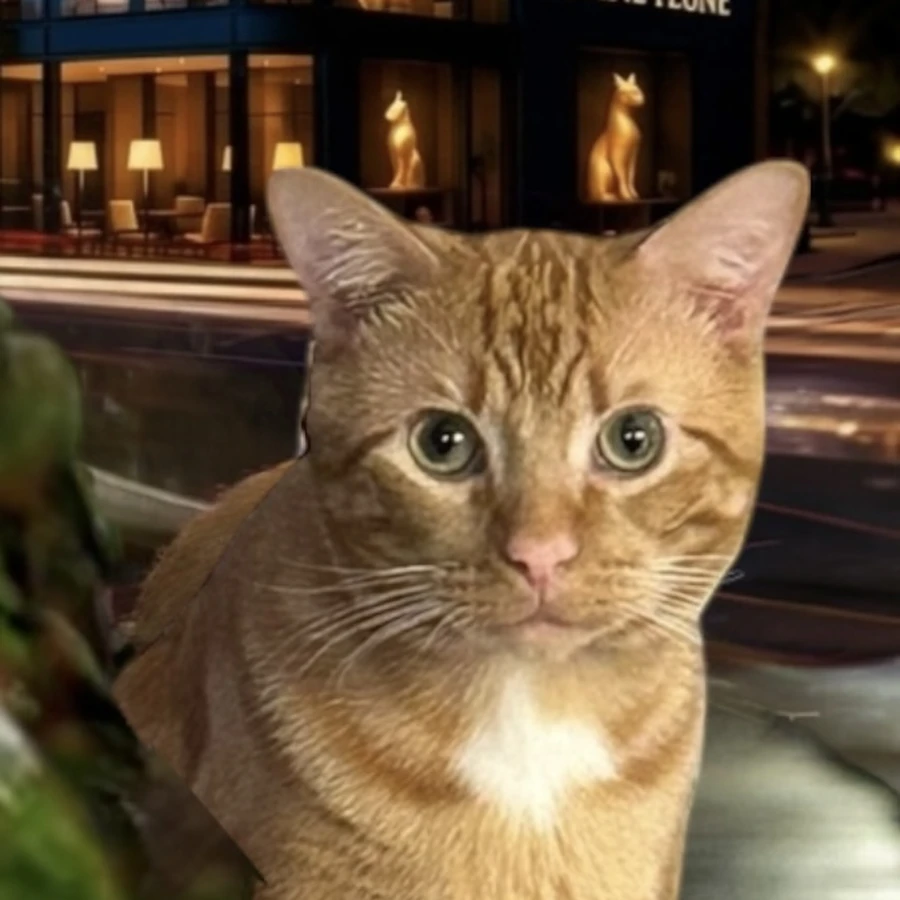 Mango, Stamp Squad's orange tabby mascot.